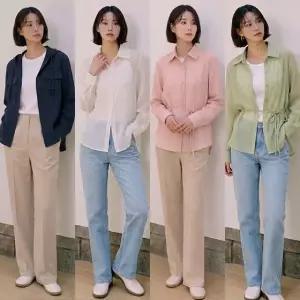 [엘루아] 썸머 시어 스트라이프 셔츠 자켓 2종세트