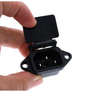 2 Pcs AC 250V 10A IEC 320 C14 패널 마운트 플러그 어댑터 스프링 커버가있는 전원 커넥터 소켓