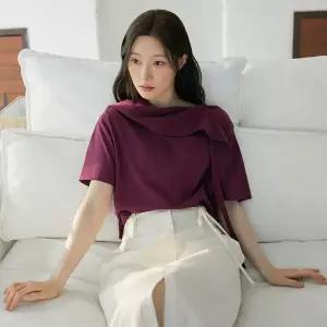 [온앤온](강남점)[정채연 착용] 타이 저지 블라우스 NEW6ME403 [예약/에크루베이지,블랙M-5월 29일 출고]