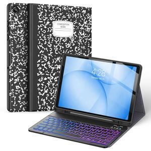 삼성 갤럭시 탭 A11+ 플러스 11인치 2026 모델(SM-X230 / X236 X238)-7 컬러 백라이트 무선 탈착식 폴리오 키보드 커버 S 펜 홀더 노트북