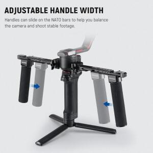 퀵릴리스 NATO 클램프가 포함된 NEEWER 듀얼 핸드그립 DJI RS4 Pro Ronin S Gimba용 미니 레일 2개