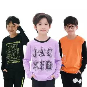 잭키드 봄 가을 주니어 초등학생 남아 긴팔티 라운드티 후드티 티셔츠