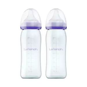 란시노 유리젖병 240ml 2P 신생아 아기(젖꼭지 M포함) 역류 방지 젖병