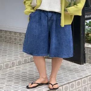 비죠 핀턱 하프 데님 반바지 (2 color) 뒷밴딩!