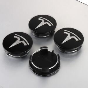 [호환품]4개 56mm 블랙 실버 자동차 휠 센터 캡 허브 커버 로고 테슬라 호환 모델 3 Y X S 휠캡 액세서리