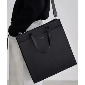 LEATHERY 스퀘어 토트백 [BLACK]