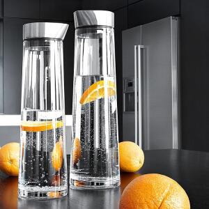 1L1.5L 두꺼운 유리 물병 스테인레스 스틸 뚜껑 냉수 주전자 투수 끓는 물 주스 병