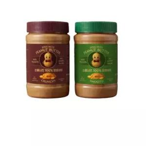 땅콩100% 땅콩버터 크런치 500g + 스무스 500g (총 2개)