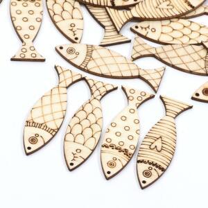 얇은합판 나무 목재 원목 20PCS 물고기 SCRAPBOOKING에 조각 EMBELLISHMENTS 공예