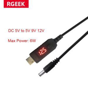 RGEEK USB 부스트 컨버터 DC 5V ~ 5V 9V 12V 5.5*2.1mm 조정 버튼 포함 WIFI 라우터 용 스텝 업 컨버터 케