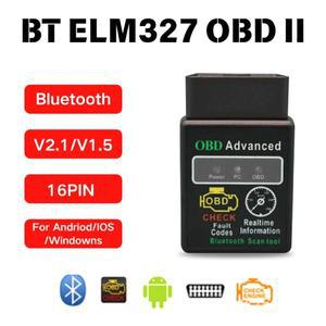 자동차 오토바이에 대 한 미니 ELM327 OBD2 코드 리더 스캐너 블루투스 오류 감지기 엔진 진단 도구 V1.5V2