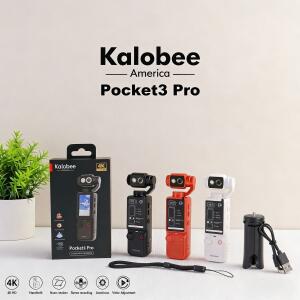 칼로비 포켓 3 프로 - 2000mAh 대용량 배터리를 탑재한 컴팩트하고 휴대 가능한 4K 고화질 회전식 카메라