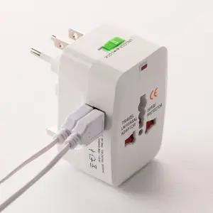 플라이토 해외 여행용 USB 2포트 멀티 아답터 플러그 어댑터 콘센트 멀티탭 파우치포함