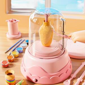 점토 전기 턴테이블과 DIY 어린이 도자체 휠 키트 핸드 그린 그리기 기계 DIY 공예 아이 조기 학습 장난감