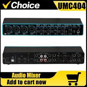 UMC404 프로페셔널 4채널 미니 오디오 인터페이스 사운드 카드 4x4 USB 노이즈 감소 마이크 프리앰프 포함