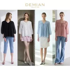 [10%적립][데미안(DEMIAN)] 26SS 보헤미안 썸머 로맨틱 셔링 블라우스 2종