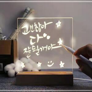 LED 메모 투명보드 스탠드 소형 15X15CM 메세지보드 학교