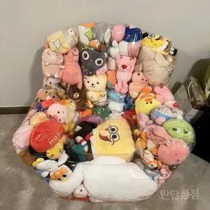 인형보관쇼파 스툴 PVC 보관함 1인용 봉제 커버 정리함 투명