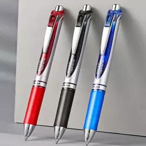 펜텔 에너젤 리퀴드 잉크 펜 0.7mm 중간 굵기 메탈 팁 블랙 레드 블루