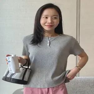 MADE 소프트 골지 버튼 반팔 티셔츠 (4 color)