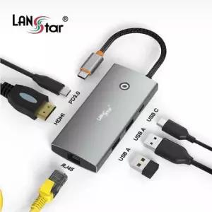 c타입허브 USB C 멀티 6포트 허브 HDMI LAN PD3.0 LS-U61MH