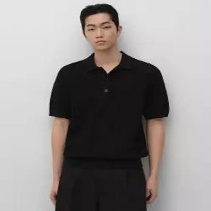 무신사 스탠다드 크로셰 니티드 폴로 셔츠 블랙 1781609