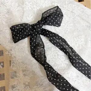 쁘띠 미니 스카프 슬림 타이 롱 도트 호피 패턴 2종 여성 패션 잡화 소품