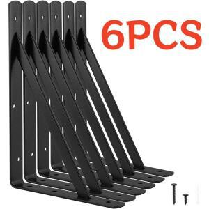 6PCS 선반 플로팅 삼각대 브래킷 장식용 벽걸이 조인트 앵글 나사 포함 삼각형