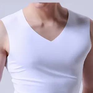 남자 실크 아이스 쿨 런닝 셔츠 무봉제 민소매 셔츠