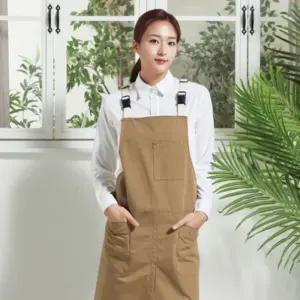 연브라운 구김적은 작업용 H형 앞치마 캠핑 버클치남자 카페유니폼 홀서빙 복치마 H치마 매장 바리스타 빅