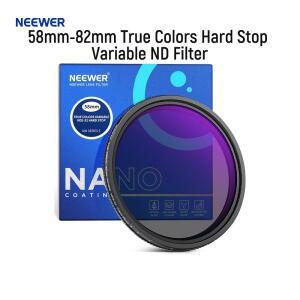 NEEWER 트루 컬러 하드 스톱 가변 ND 필터 ND2-32 제한 중립 밀도 필터 멀티 코팅 HD 광학 유리 58mm-82mm