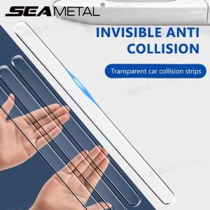 SEAMETAL 4PCS 40CM 확장 자동차 도어 범퍼 스트립 투명 바디 보호대 안티 스크래치 장식