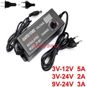 조정 가능 3V-24V AC-DC 전원 공급 장치 100V-240V ~ 12V 3V 5V 6V 9V 24V 2A 3A 5A 범용 어댑터