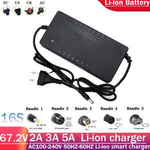 60V 충전기 2A 3A 5A 스마트 고속 16S 67.2V 배터리 팩 리튬 이온 출력 입력