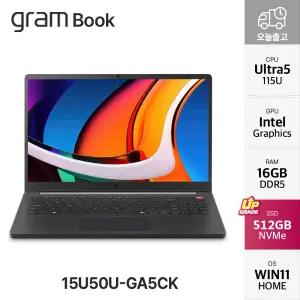 LG 그램북 15U50U-GA5CK Ultra5 115U 대학생 사무용 노트북 윈도우11 탑재 16GB 512GB YO
