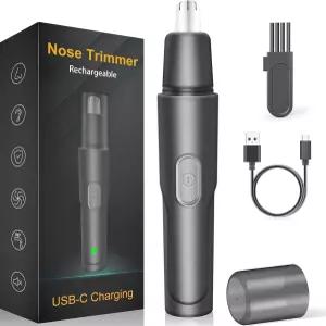 HILYYOT 코털 트리머 USB 충전식 전문가용 무통 귀털 남성용 강력한 모터 부드러운 커팅 저소음 블랙을