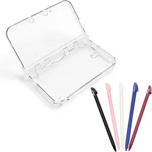3DS XL용 5Pcs 스타일러스 펜 및 투명 하드 보호 쉘 울트라 클리어 케이스 호환되는 교체 색상 터치