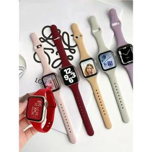 Apple Watch 밴드 용 얇은 실리콘 스트랩 Ultra 2 1 49mm 40 44 45mm 41mm 42mm 46mm IWatch 시리즈 3 4 5 6 SE 7 8 9 10 팔찌