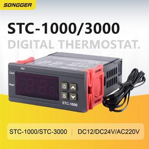 디지털 온도 조절기 STC-1000/3000 LED 디스플레이 수족관 부화기 해산워터 냉각기용 자동 냉난방 컨트롤러