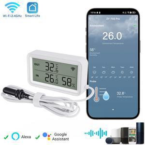 Tuya Wi-Fi 온도 습도 측정기 디지털 LCD 편리한 작업 withTuya Smart Life Google Assistant  외부 프로