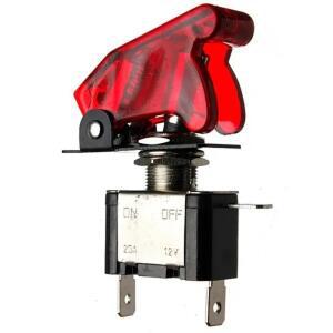 12V 20A ATV 바이크 오토바이 자동차 수정 스위치 3 색 LED 토글 제어 ON/OFF + 항공기 미사일  플립 업 커