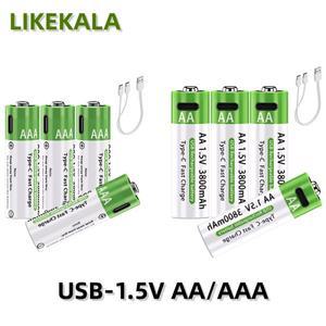 리튬 이온 AAA 및 충전식 배터리 USB 3800mAh 1.5V 포함