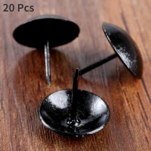 DRELD 20피스 25mm 골동품 검은 실내 장식품 네일 가구 피팅 보석 나무 상자 소파 압정 스터드 Doornail