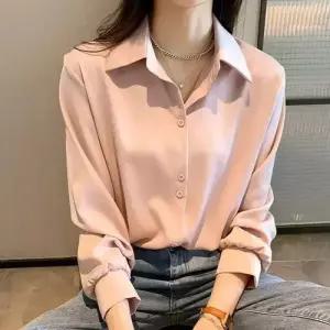 여사친 가을 시스루 트렌디 셔츠 레이어드 상의 봄가을 슬림핏 아이템 블라우스 쉬폰 HT3