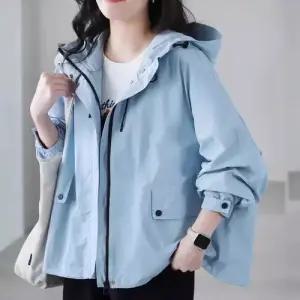 여사친 캐주얼 봄 슬림핏 야구 후드 집업 트렌디 항공 트렌치코트 코트 아이템 소프트 점퍼 HT1