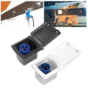 32A 220V 250V RV 외부 전원 콘센트 박스 3핀 플러그 소켓 캠핑카 트레일러용 방수 내장형 장착 포트