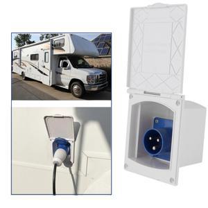 Motorhome 플러그 16A 220V-240V 방수 외부 3 핀 플러시 여성 소켓 RV 캐러밴 트레일러 전원 콘센트 인터페