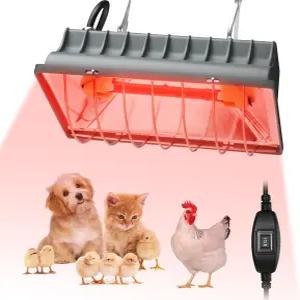 개 사육장 고양이 침대 파충류 및 인큐베이터용 닭장 열 램프 - 가금류 가축 반려동물을 위한 2가지 설정이