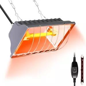 Jaenmsa 치킨 히터 250W 병아리 쿱용 브로더 난방 램프 워머 2개의 적외선 열 전구 조절 가능한 온도