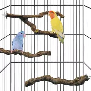 캐슨 3pcs 자연 앵무새 퍼치 포 케이지 나무 새 포도 스틱 잉꼬 등반 스탠딩 브랜치 장난감 씹을 수 있는